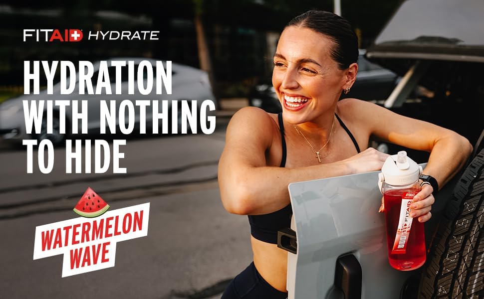 FITAID Hydrate - Mix de Electrolitos Sabor Watermelon Wave - Caja de 14 Sobres