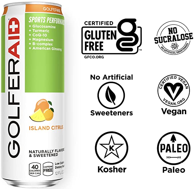 GOLFERAID® Sabor Island Citrus - Bebida para Mejorar tu Juego de Golf