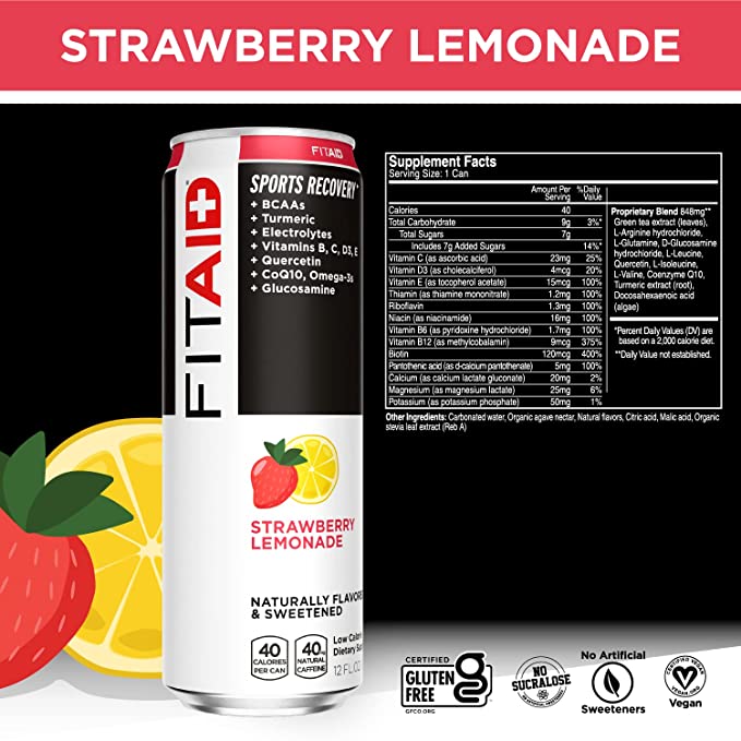 FITAID® Sabor Strawberry Lemonade - Bebida de Recuperación Deportiva