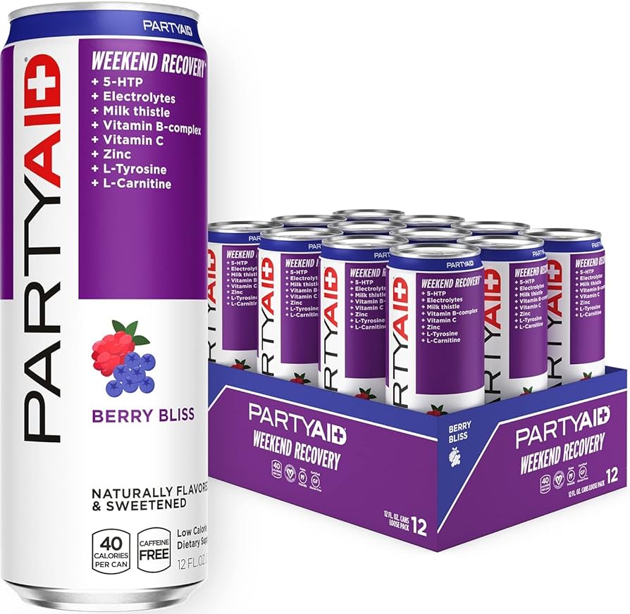 PARTYAID® Sabor Berry Bliss - Bebida de Recuperación Después de la Fiesta
