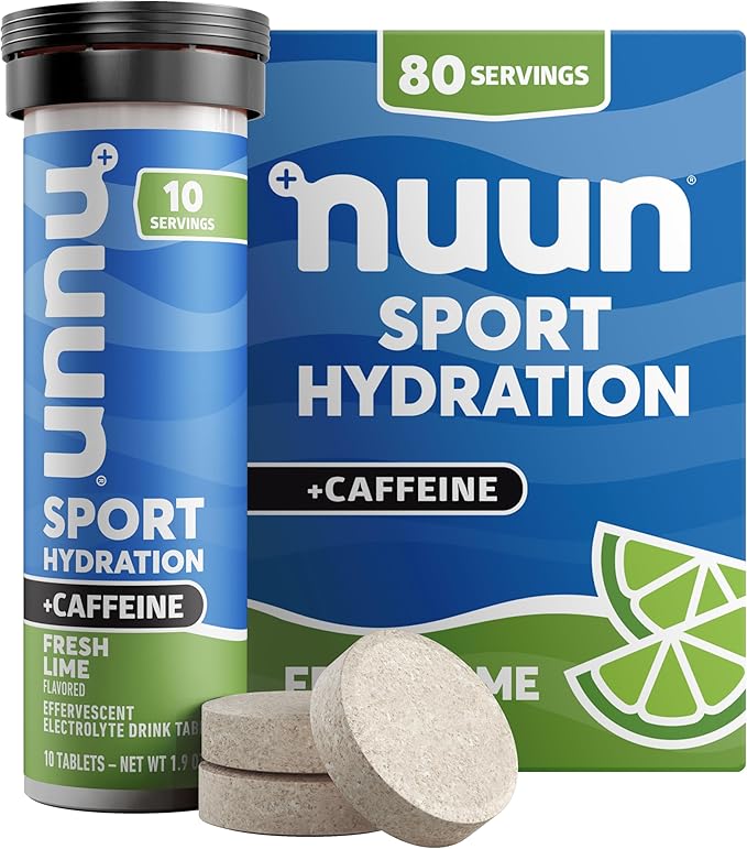 Nuun Sport – Tabletas de Hidratacion con Electrolitos y Cafeina - Sabor Fresh Lime