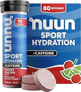 Nuun Sport – Tabletas de Hidratacion con Electrolitos + Cafeina - Sabor Cherry Limeade