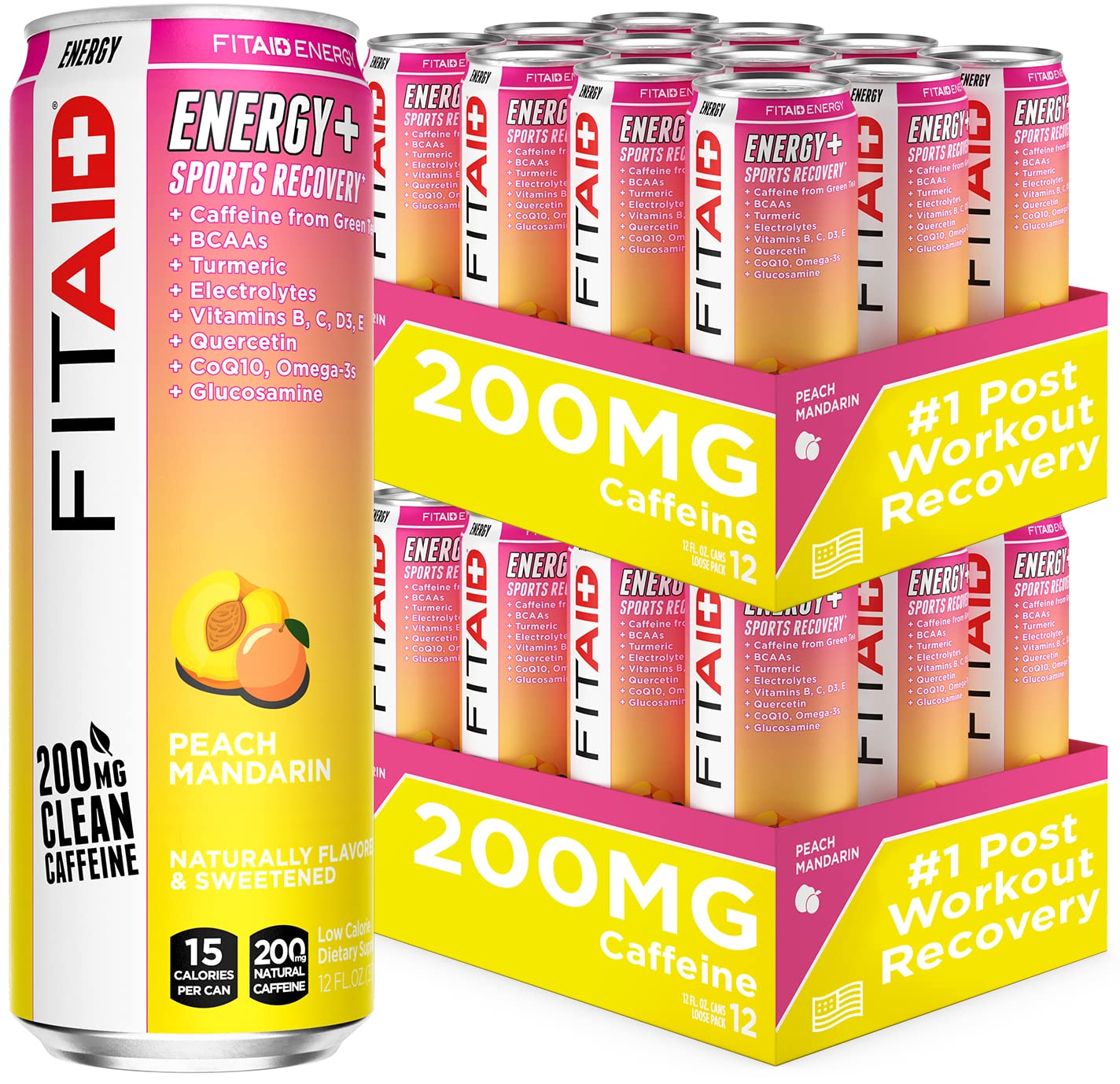 FITAID ENERGY® Sabor Peach Mandarin - Bebida Energética y de Recuperación Deportiva