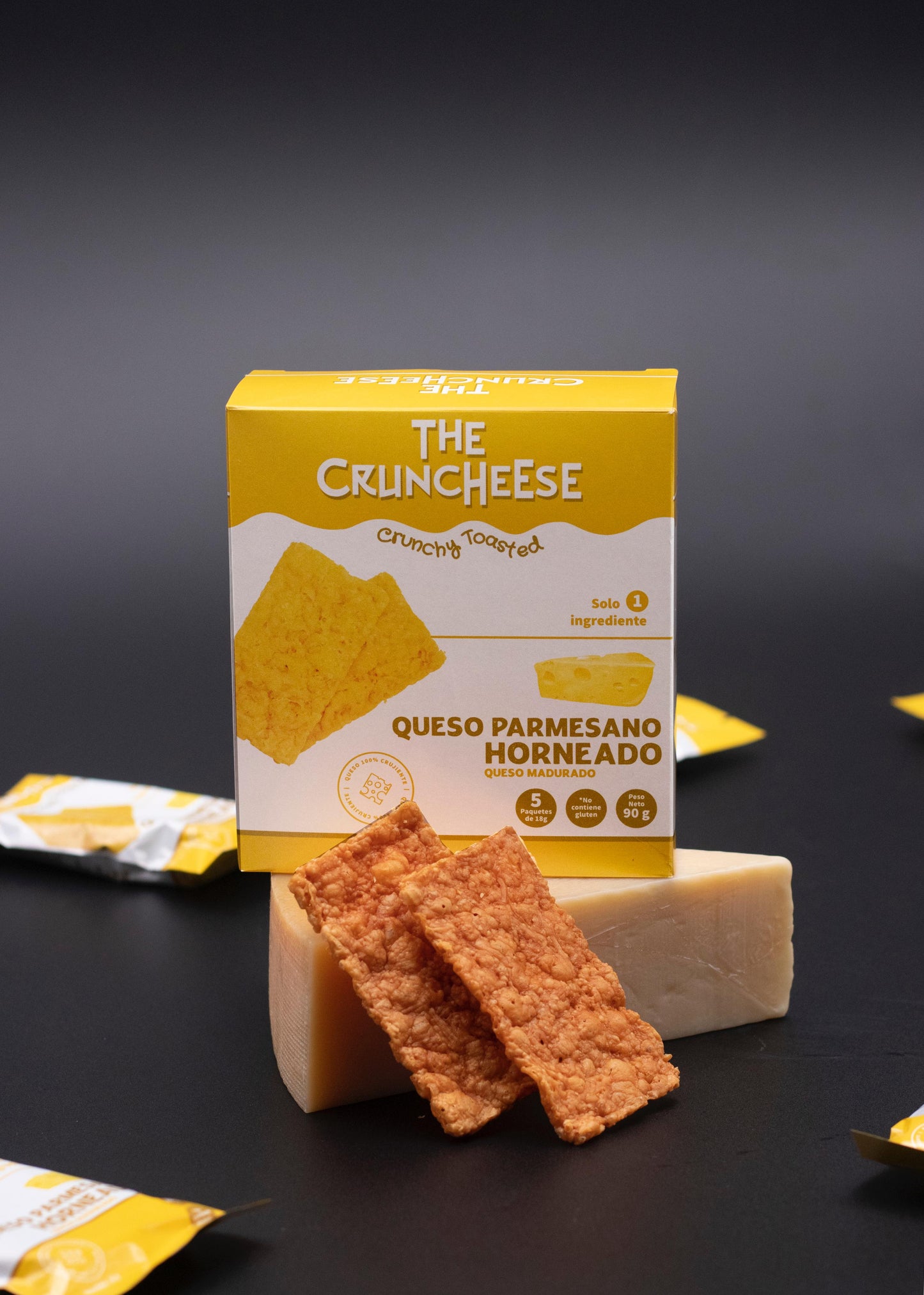 The Cruncheese - Snacks de Queso Parmesano Horneado - Caja con 5 Paquetes
