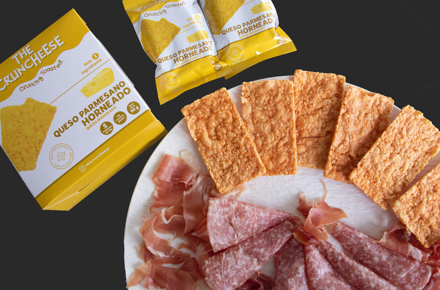 The Cruncheese - Snacks de Queso Parmesano Horneado - Caja con 5 Paquetes