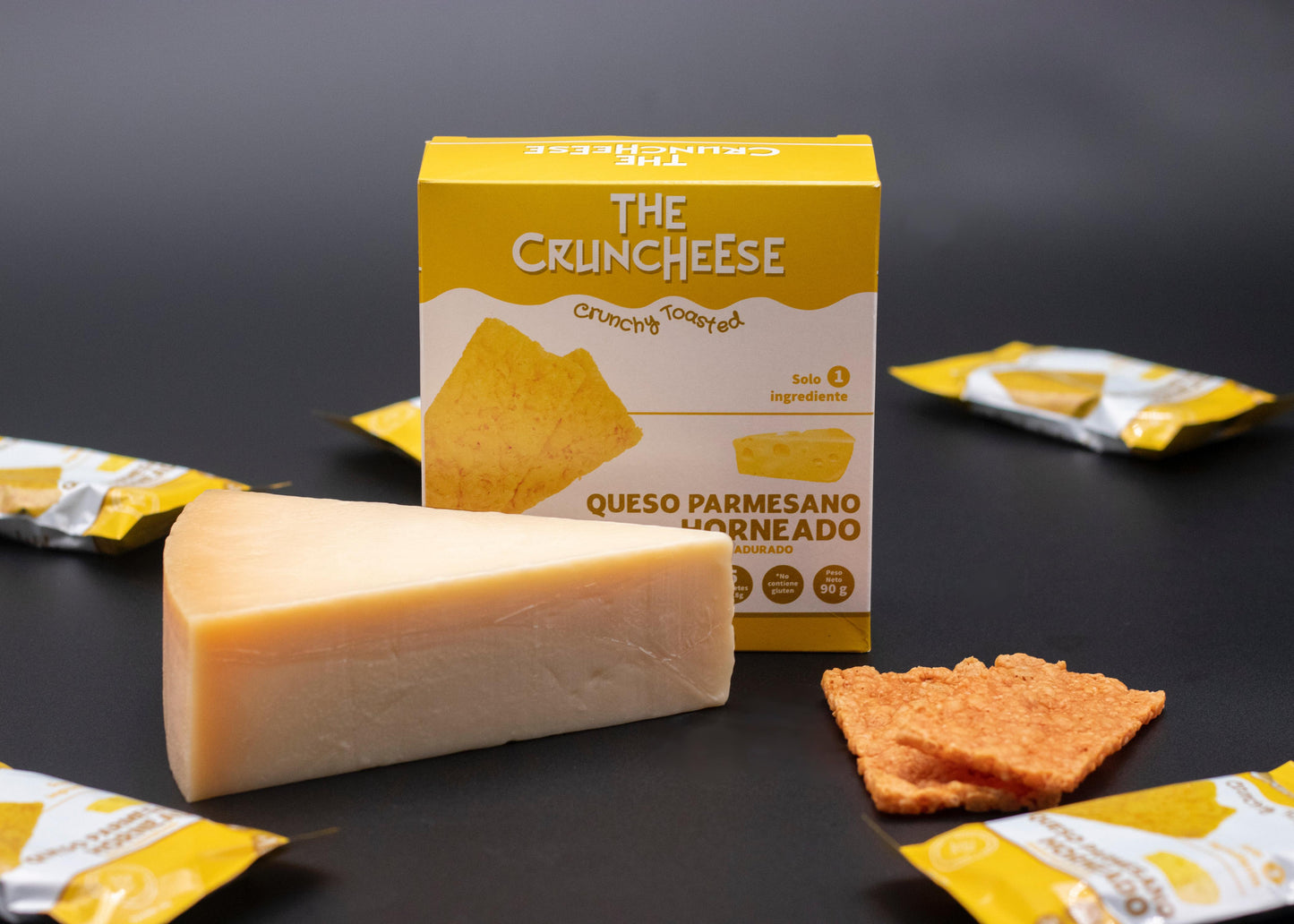 The Cruncheese - Snacks de Queso Parmesano Horneado - Caja con 5 Paquetes