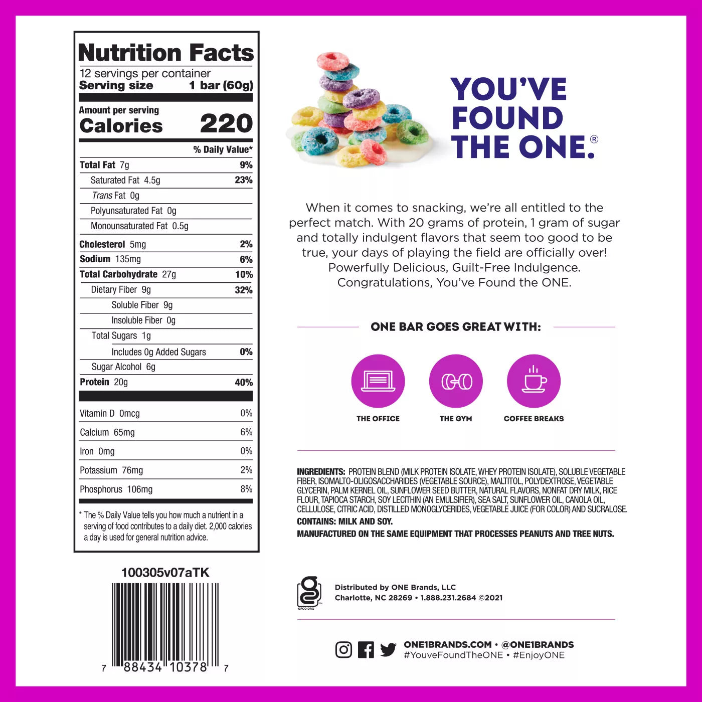 ONE BARS Fruity Cereal - Barra de Proteina