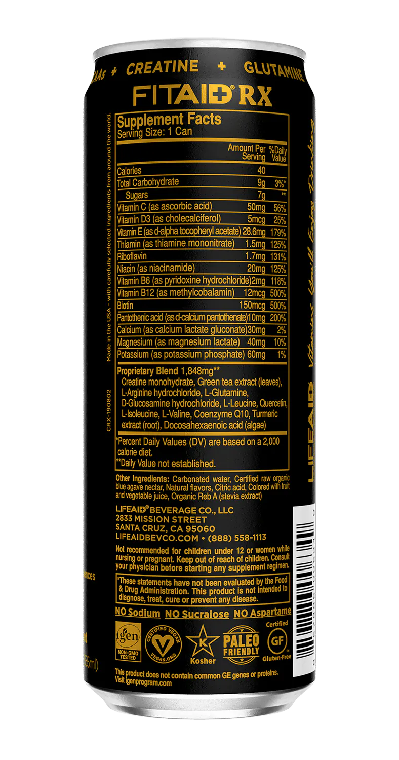 FITAID RX® Creatina + Recovery - Bebida de Recuperación Deportiva con Creatina