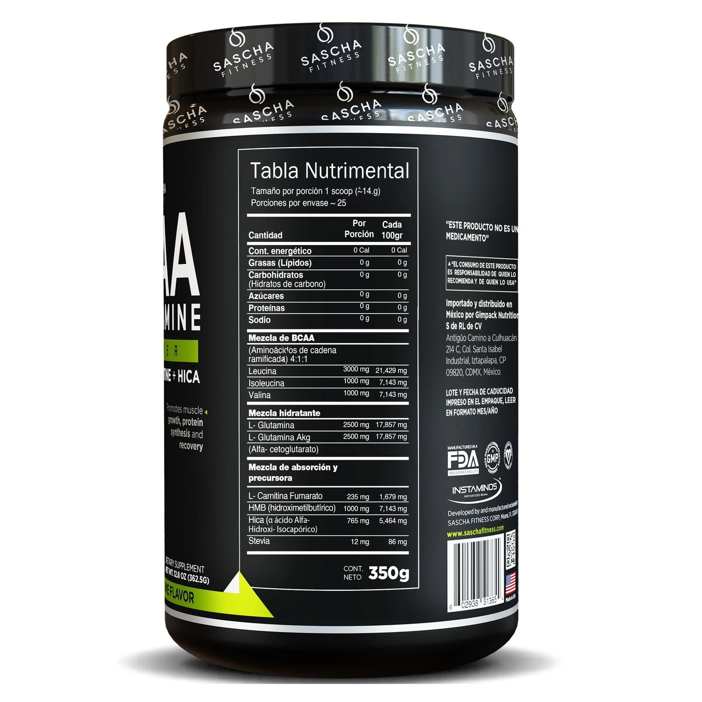 BCAA Glutamina Sabor Lemon Lime