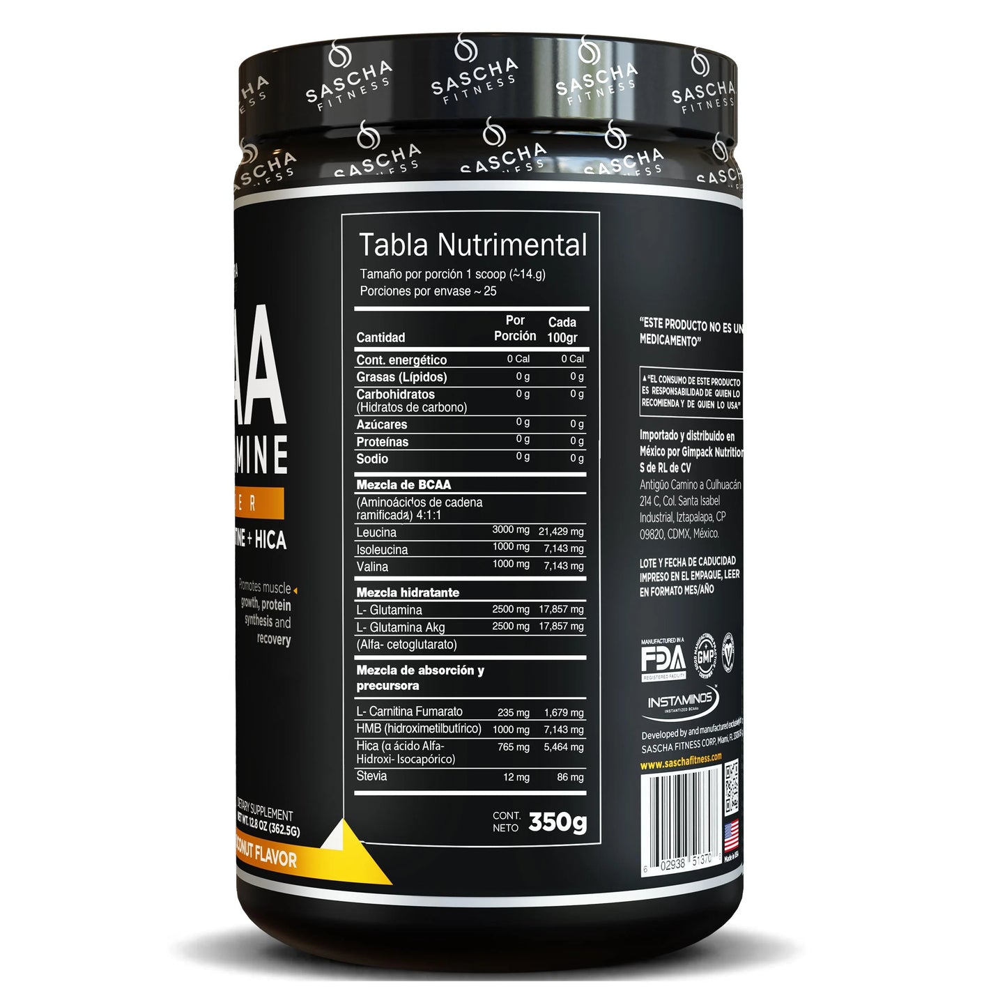 BCAA Glutamina Sabor Mango Coconut