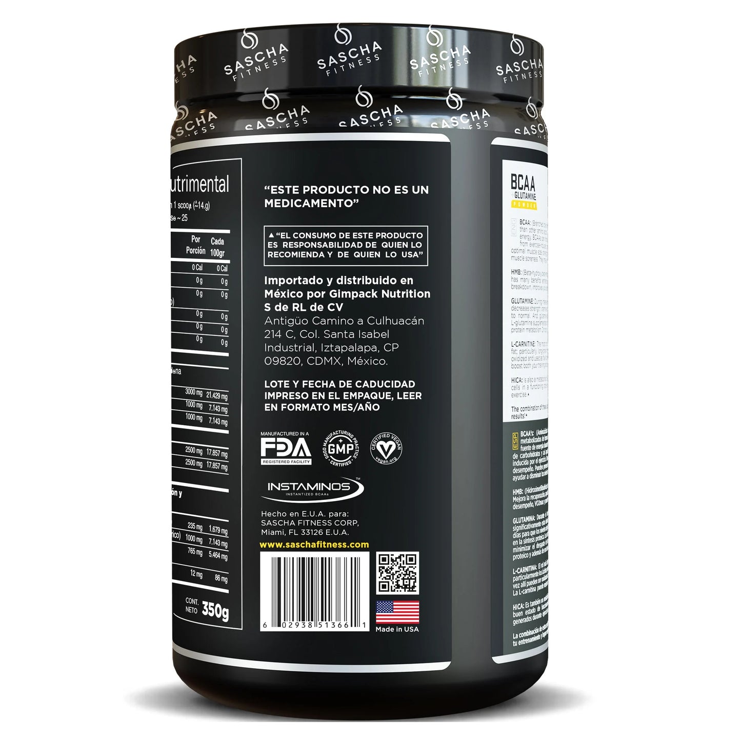 BCAA Glutamina Sabor Piña