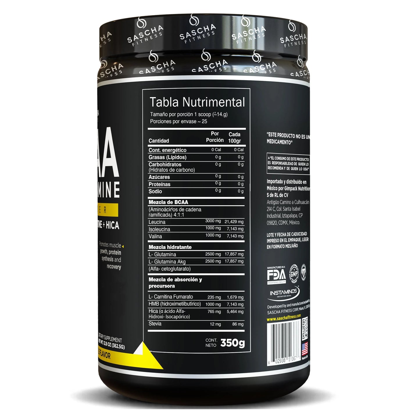 BCAA Glutamina Sabor Piña