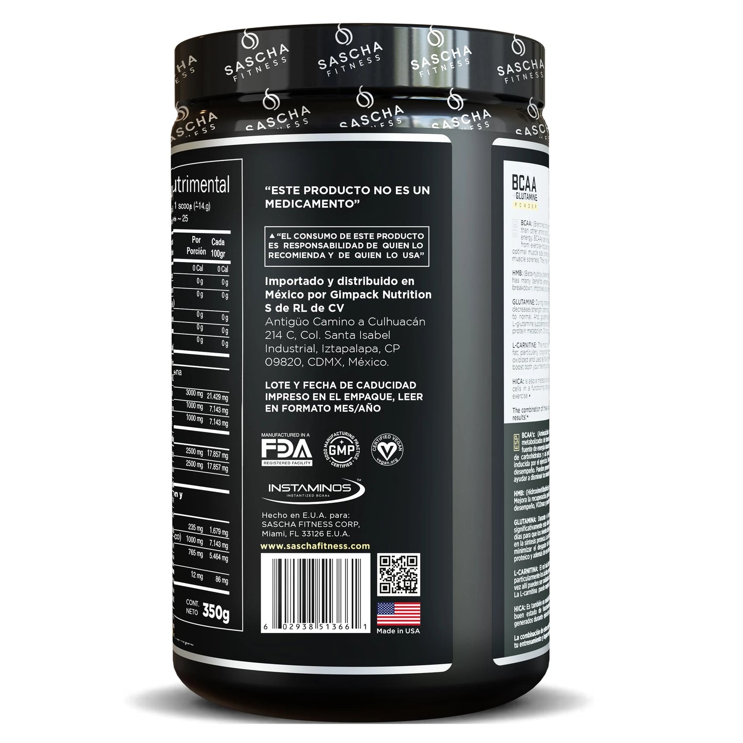 BCAA Glutamina Sabor Piña Colada