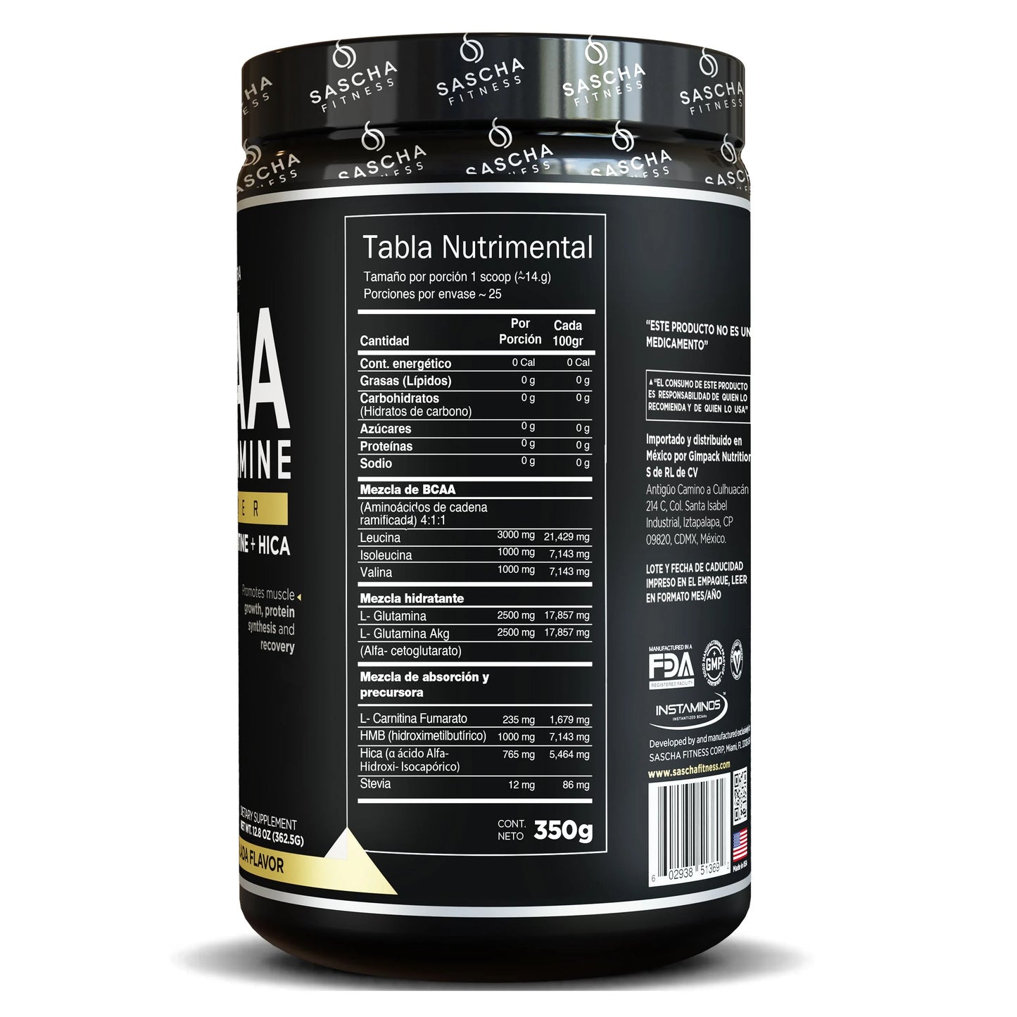 BCAA Glutamina Sabor Piña Colada