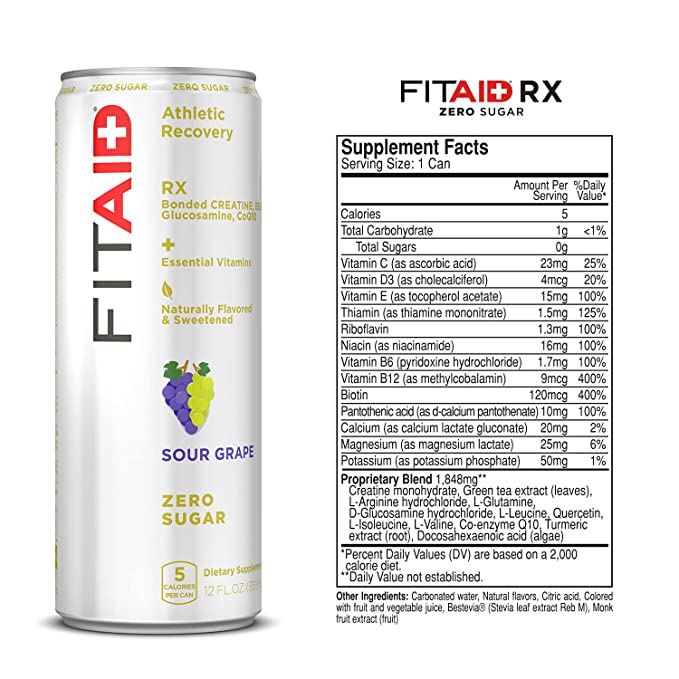 FITAID RX ZERO® Sabor Sour Grape - Bebida de Recuperación con Creatina ...