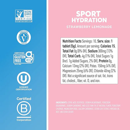 Nuun Sport – Tabletas de Hidratacion con Electrolitos - Sabor Strawberry Lemonade