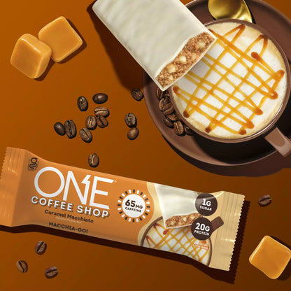 ONE COFFEE SHOP Caramel Macchiato - Barra de Proteina