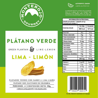 Plátano Verde Lima Limón Monterojo 100 gr