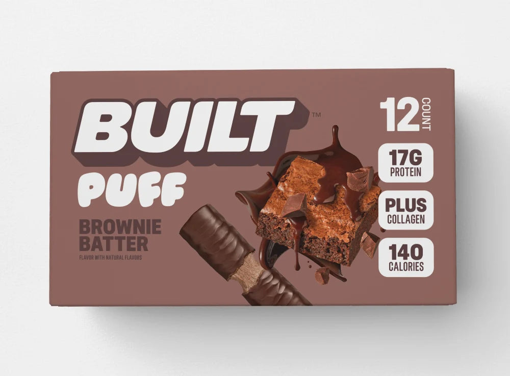 Barra de Proteina y Colageno - Sabor Brownie Batter - Marca BUILT