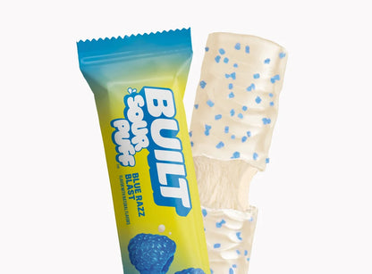 Barra de Proteina y Colageno - Sabor Blue Razz Blast - Marca BUILT