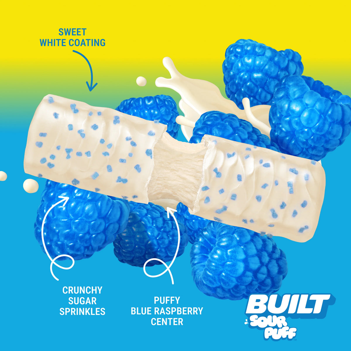 Barra de Proteina y Colageno - Sabor Blue Razz Blast - Marca BUILT