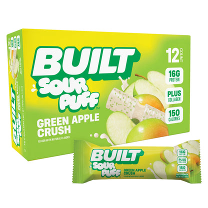 Barra de Proteina y Colageno - Sabor Green Apple Crush - Marca BUILT