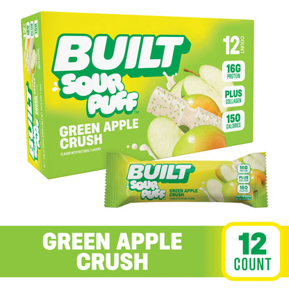 Barra de Proteina y Colageno - Sabor Green Apple Crush - Marca BUILT