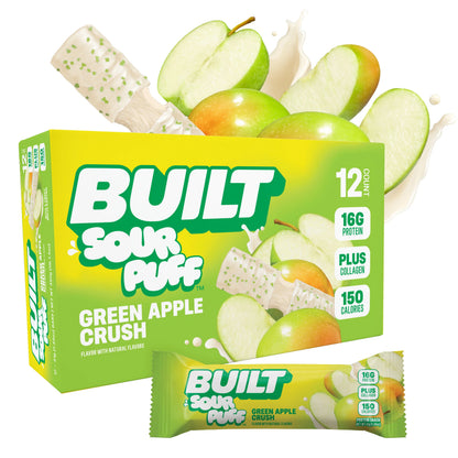 Barra de Proteina y Colageno - Sabor Green Apple Crush - Marca BUILT