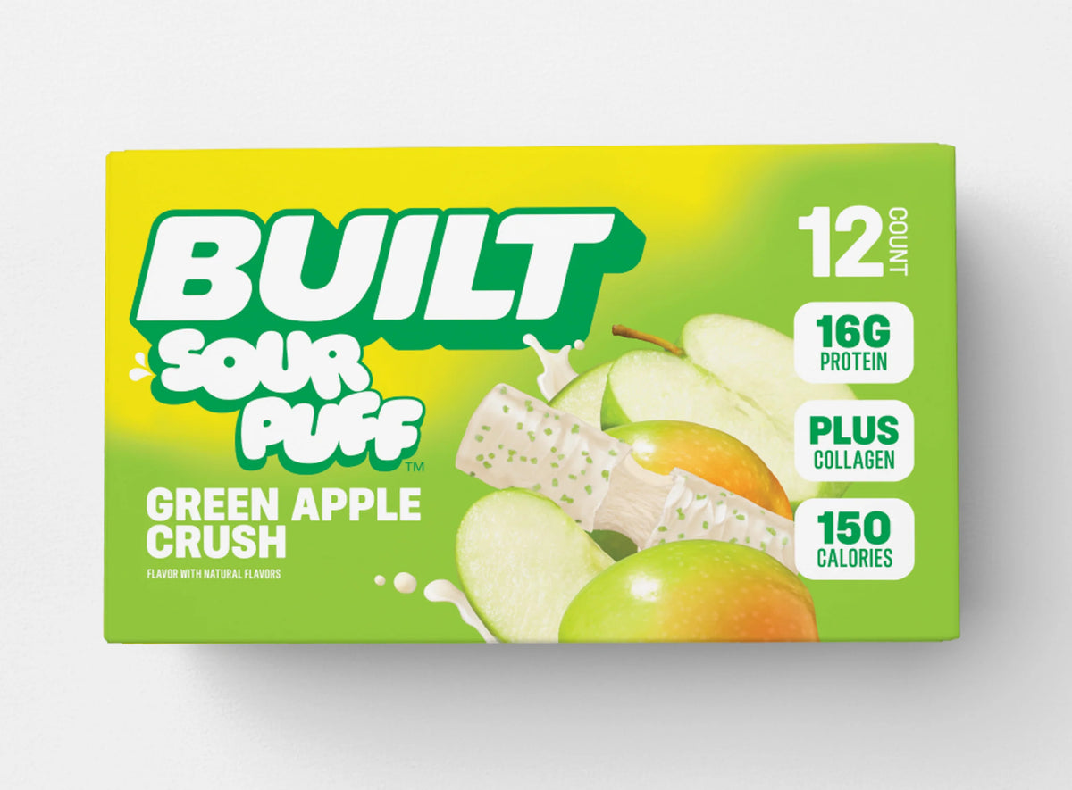 Barra de Proteina y Colageno - Sabor Green Apple Crush - Marca BUILT