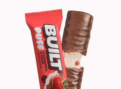 Barra de Proteina y Colageno - Sabor Strawberries 'N Cream Puff - Marca BUILT
