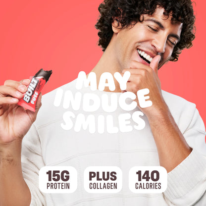 Barra de Proteina y Colageno - Sabor Strawberries 'N Cream Puff - Marca BUILT