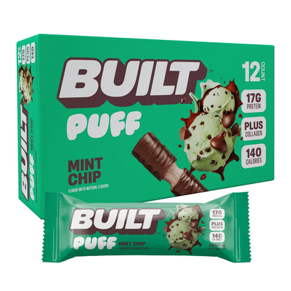 Barra de Proteina y Colageno - Sabor Mint Chip - Marca BUILT