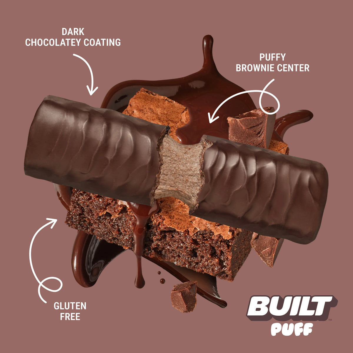 Barra de Proteina y Colageno - Sabor Brownie Batter - Marca BUILT