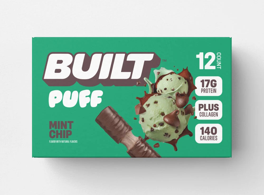 Barra de Proteina y Colageno - Sabor Mint Chip - Marca BUILT